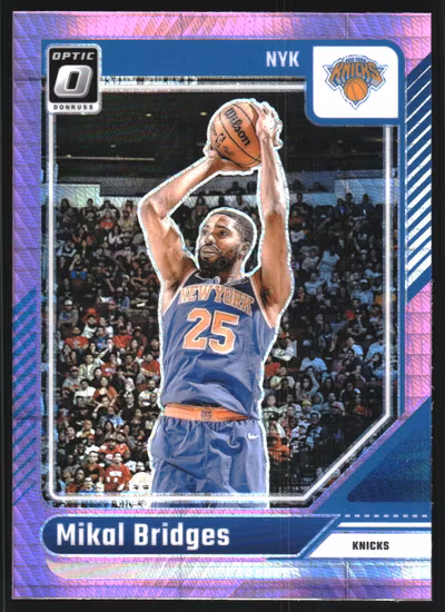 2024-25 Donruss Optic Hyper Pink #217 Mikal Bridges (15-SS2-NBAKNICKS)