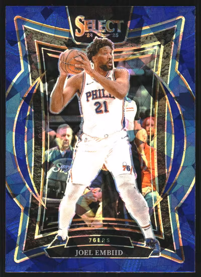 2024-25 Select Blue Cracked Ice Prizms #6 Joel Embiid (20-SS10-NBA76ERS)