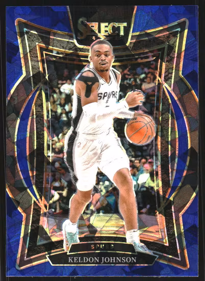 2024-25 Select Blue Cracked Ice Prizms #58 Keldon Johnson (15-SS10-NBASPURS)