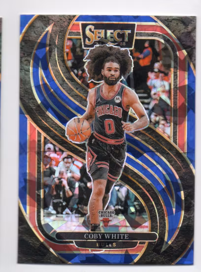 2024-25 Select Blue Cracked Ice Prizms #126 Coby White (15-SS13-NBABULLS)