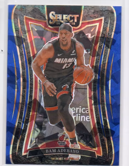 2024-25 Select Blue Cracked Ice Prizms #334 Bam Adebayo (15-OO3-NBAHEAT)