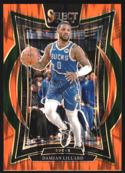 2024-25 Select Orange Flash Prizms #55 Damian Lillard (30-SS9-NBABUCKS)