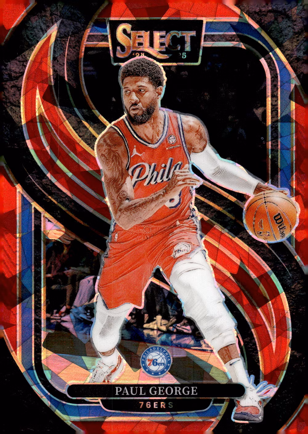 2024-25 Select Red Cracked Ice Prizms #159 Paul George (20-SS9-NBA76ERS)