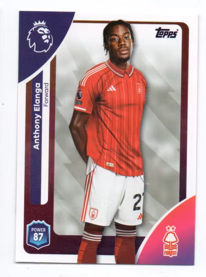 2025-26 Topps English Premier League #247 Anthony Elanga (10-RR3-NOTTINGHAM)