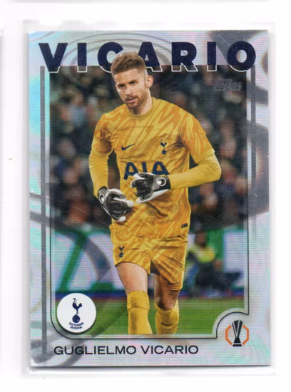 2024-25 Topps UEFA Club Competitions Rain Drops #12 Guglielmo Vicario (20-B14-TOTTENHAM)