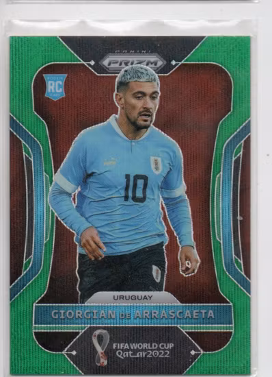 2022 Panini Prizm World Cup Prizms Green Wave #278 Giorgian de Arrascaeta (25-RR3-URUGUAY)