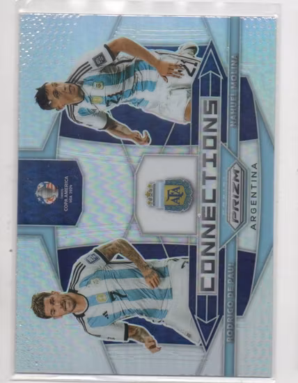 2024 Panini Prizm Copa America Connections Prizms Silver #14 Nahuel Molina Rodrigo de Paul (20-PP12-ARGENTINA)
