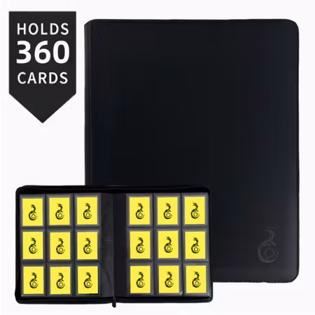 TOPLOADER BINDER FÖR 360 KORT * PREMIUM - DRAGON  BLACK*