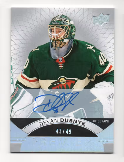 2017-18 Upper Deck Premier Autographs #17 Devan Dubnyk (60-A1-NHLWILD)