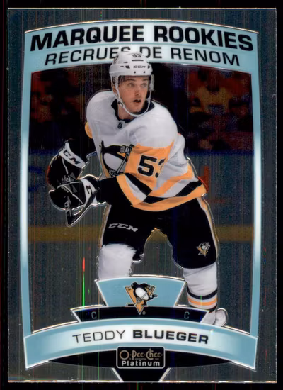 2019-20 O-Pee-Chee Platinum #156 Teddy Blueger RC (15-A9-NHLPENGUINS)