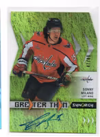 2023-24 Synergy Greater Than Signatures Green Moonwalker #GTSM Sonny Milano (100-A8-NHLCAPITALS)