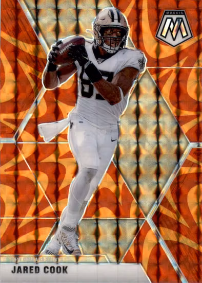 2020 Panini Mosaic Mosaic Reactive Orange #145 Jared Cook (12-B1.5-NFLSAINTS)