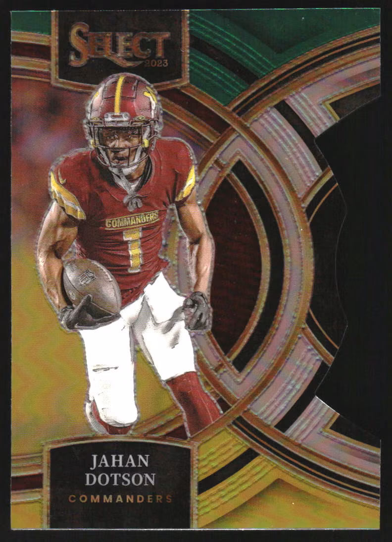 2023 Select Prizm Green and Yellow Die Cut #162 Jahan Dotson (40-A8-NFLCOMMANDERS)