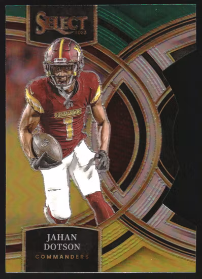 2023 Select Prizm Green and Yellow Die Cut #162 Jahan Dotson (40-A8-NFLCOMMANDERS)