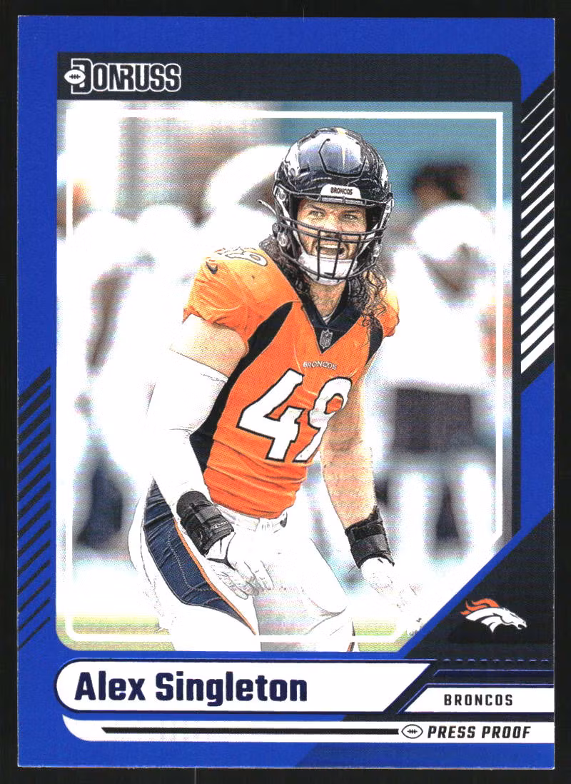 2024 Donruss Press Proof Blue #231 Alex Singleton (12-B1.2-NFLBRONCOS)