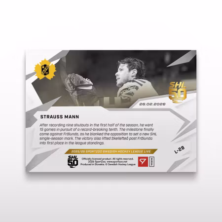 2025-26 Sportzoo SHL Live Series 2 #L-28 STRAUSS MANN
