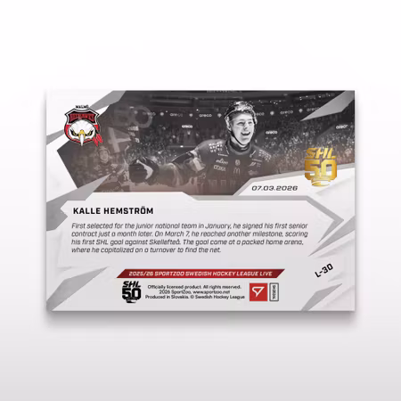 2025-26 Sportzoo SHL Live Series 2 #L-30 KALLE HEMSTRÖM