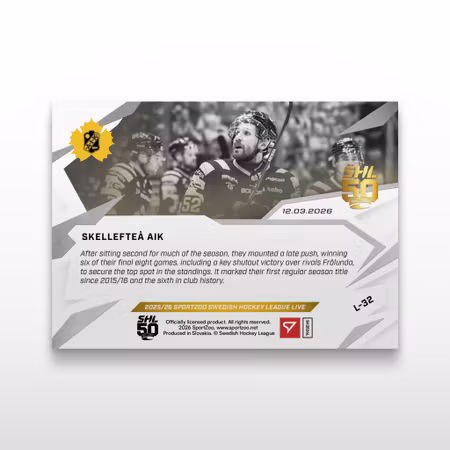 2025-26 Sportzoo SHL Live Series 2 #L-32 SKELLEFTEÅ AIK