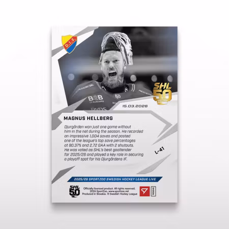2025-26 Sportzoo SHL Live Series 2 #L-41 MAGNUS HELLBERG