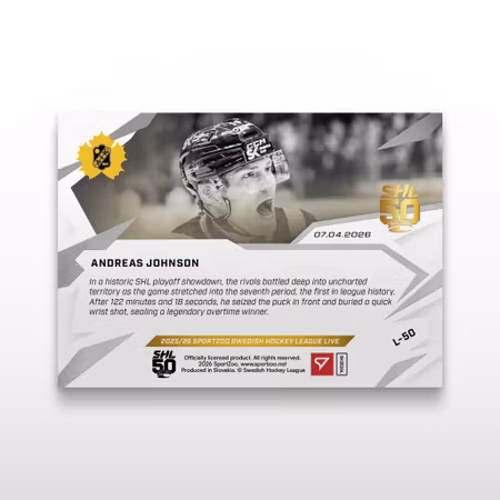 2025-26 Sportzoo SHL Live Series 2 #L-50 ANDREAS JOHNSON