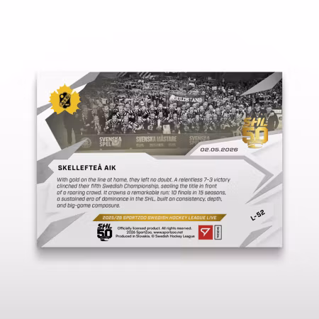 2025-26 Sportzoo SHL Live Series 2 #L-52 SKELLEFTEÅ AIK