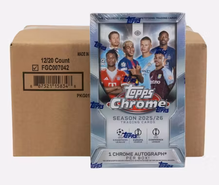 2025-26 Topps Chrome UEFA Club Competitions (12-Box Hobby Case)