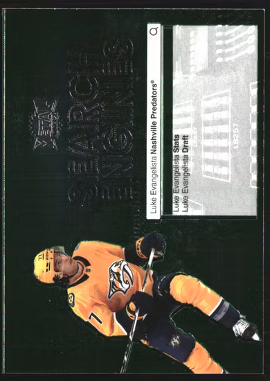 2024-25 Metal Universe Search Engines #ST13 Luke Evangelista (12-Q14-NHLPREDATORS)