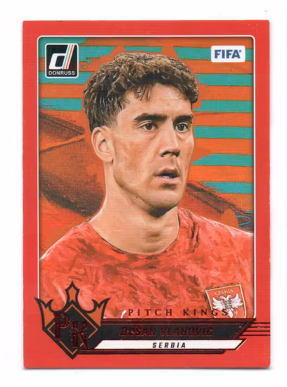 2024-25 Donruss Pitch Kings Red #14 Dusan Vlahovic (20-KK9-SERBIA)