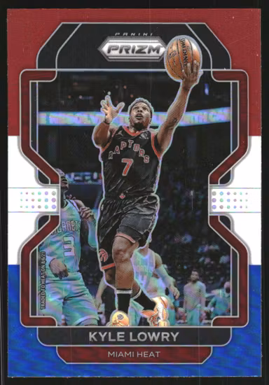 2021-22 Panini Prizm Prizms Red White and Blue #31 Kyle Lowry (20-S14-NBAHEAT)
