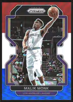 2021-22 Panini Prizm Prizms Red White and Blue #56 Malik Monk (12-S15-NBALAKERS)