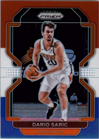 2021-22 Panini Prizm Prizms Red White and Blue #66 Dario Saric (12-S15-NBASUNS)