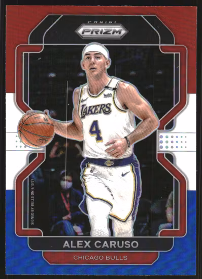 2021-22 Panini Prizm Prizms Red White and Blue #83 Alex Caruso (12-S15-NBABULLS)
