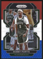 2021-22 Panini Prizm Prizms Red White and Blue #87 Bobby Portis (12-S15-NBABUCKS)