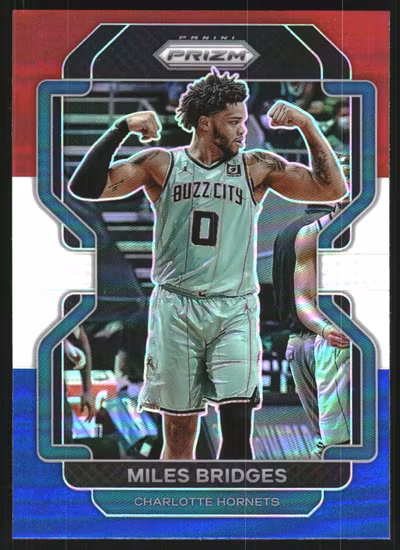 2021-22 Panini Prizm Prizms Red White and Blue #132 Miles Bridges (15-S10-NBAHORNETS)