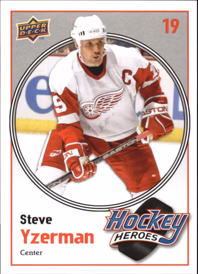 2010-11 Upper Deck Hockey Heroes Steve Yzerman #HH7 Steve Yzerman (20-T14-NHLREDWINGS)