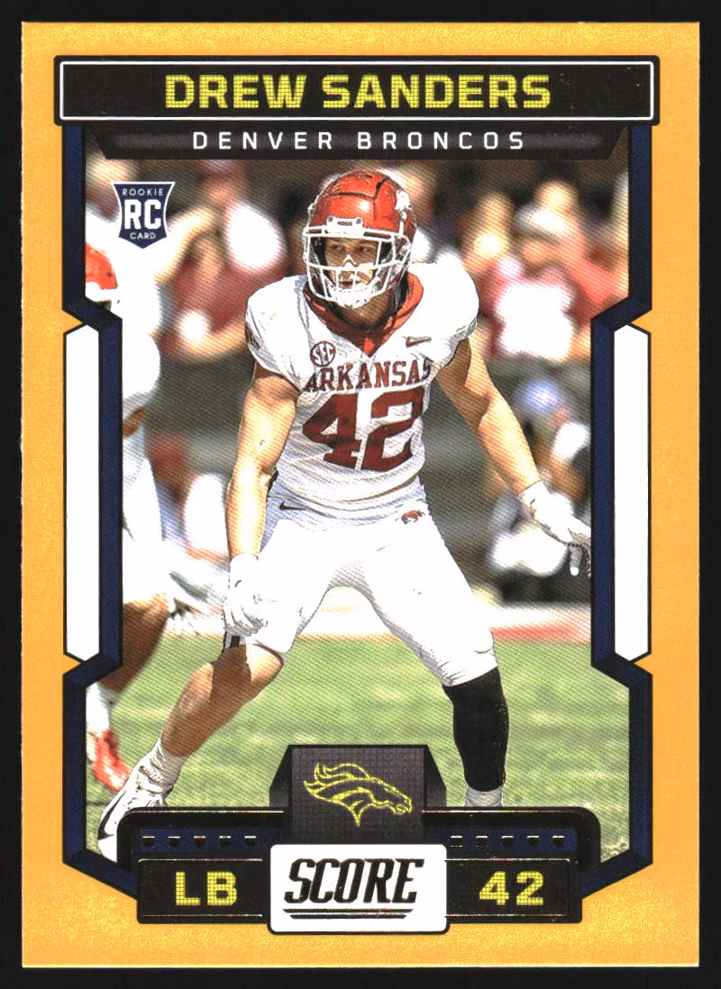 2023 Score Gold #377 Drew Sanders (20-P12-NFLBRONCOS)