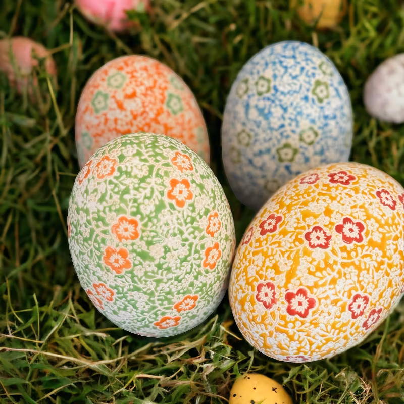 Ägg orange och grönt, litet