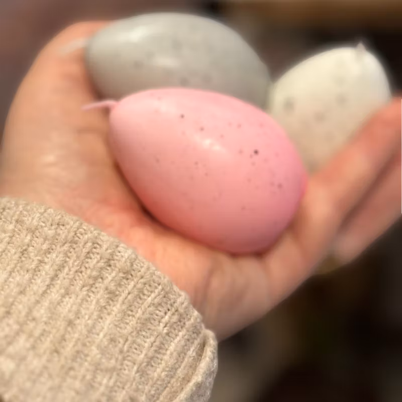 Äggljus, spräckligt rosa