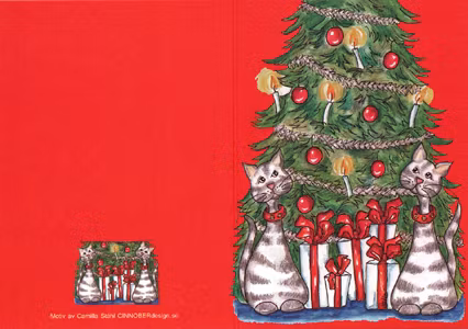 Dubbelt julkort , 4 olika motiv.