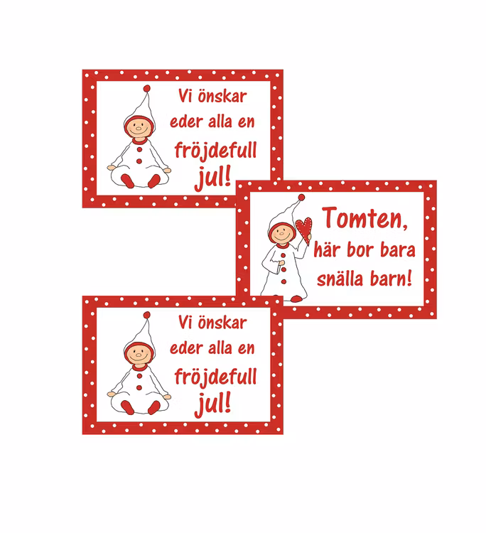 Julkort, 3 olika motiv.
