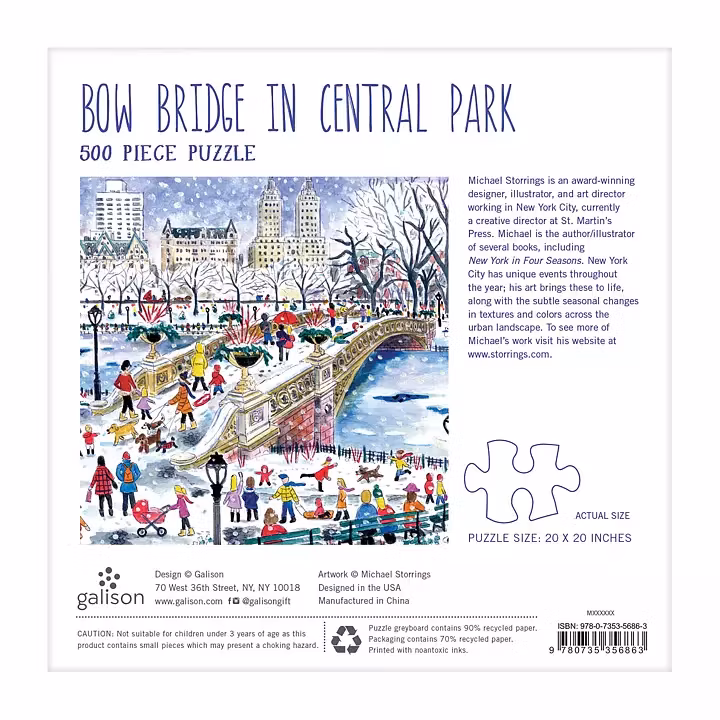 Pussel, Bow bridge in central park 500 bitar