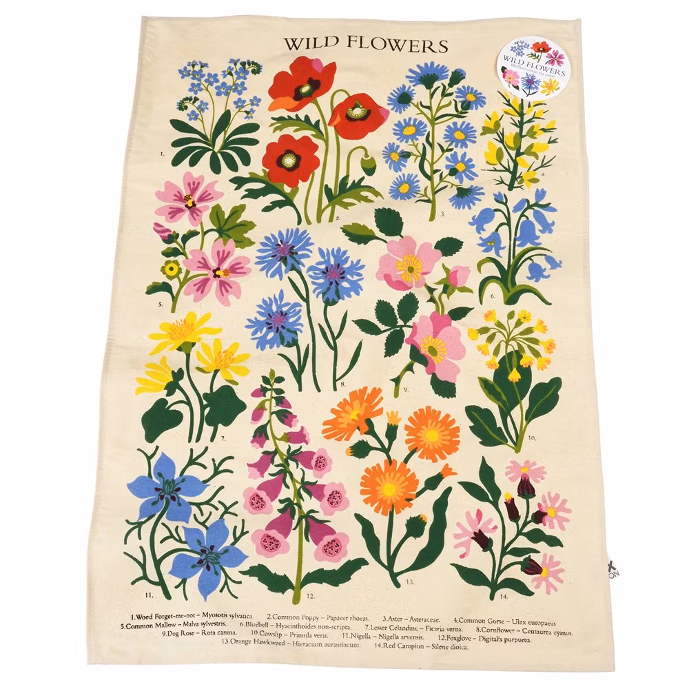 Kökshandduk, sommarblommor