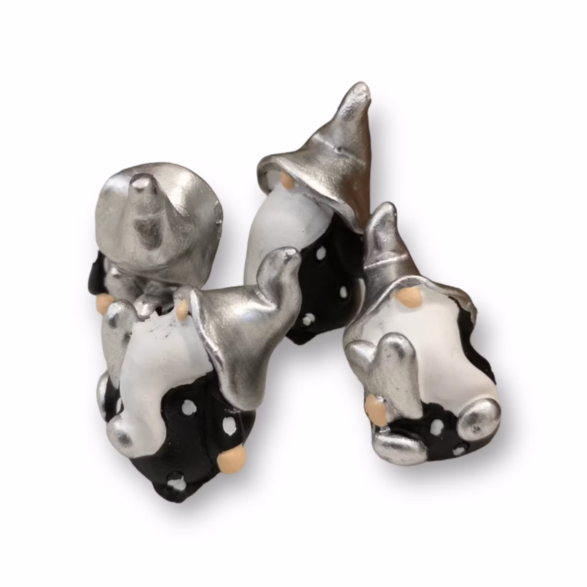 Tomte med silverfärgad luva, 2-pack