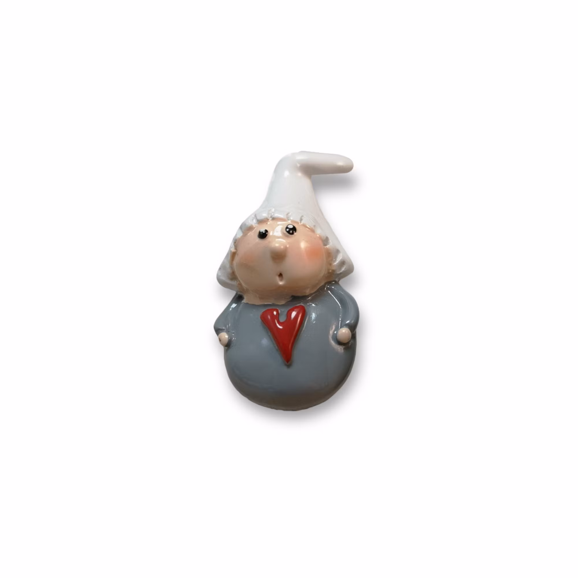 Brosch, nisse med vit luva