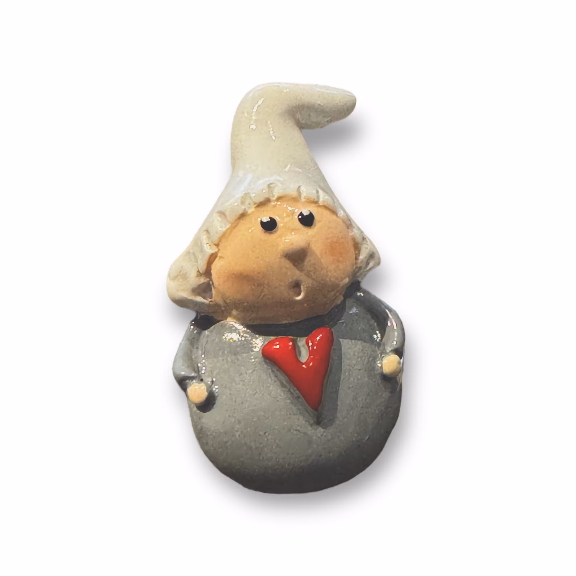 Brosch, nisse med vit luva