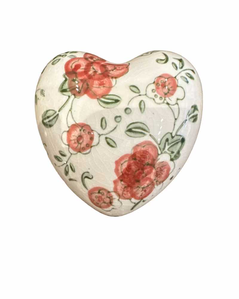Hjärta i rosa och grönt, litet