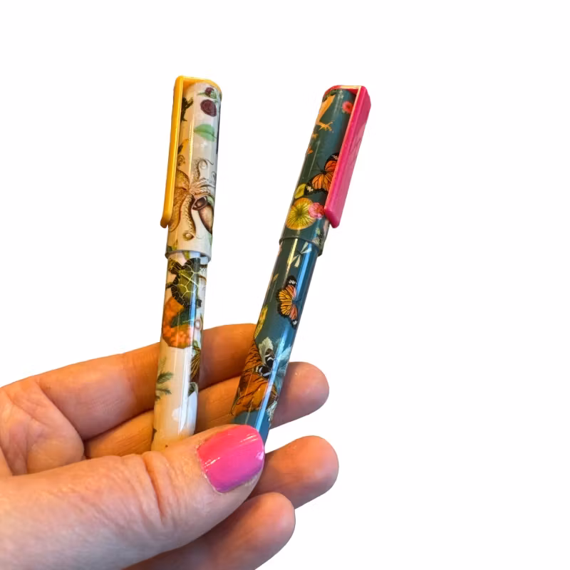 Bläckpennor, 4-pack cerise & gul