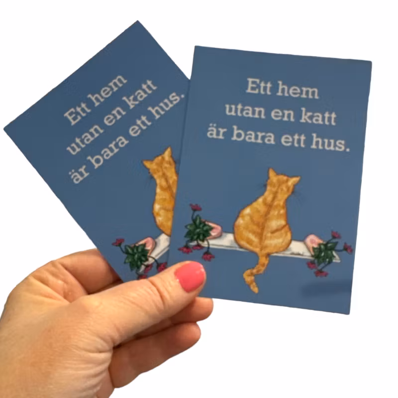 Vykort, De flesta katter vill vara....