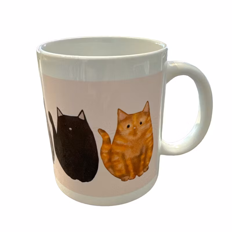 Mugg, katter på rad