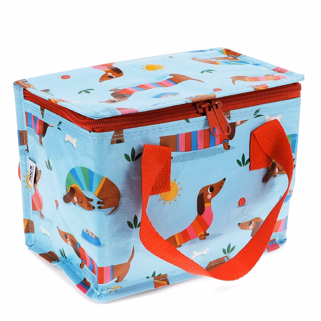 Kylväska, taxar på ljusblå botten